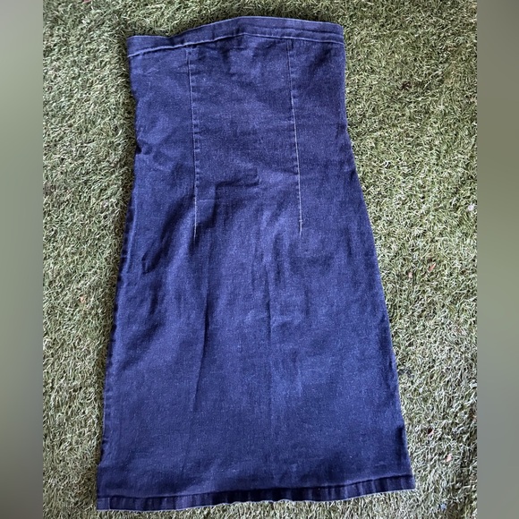 Y2K Strapless mini Denim dress - Picture 1 of 8